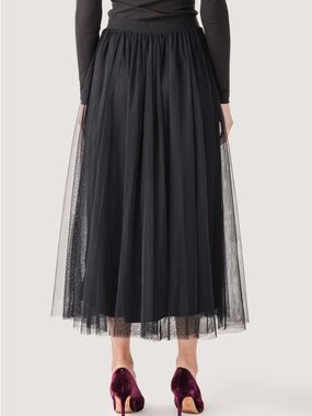 Classic Black Tulle Maxi Skirt